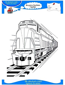 Çocuklar İçin Tren Boyama Sayfaları 